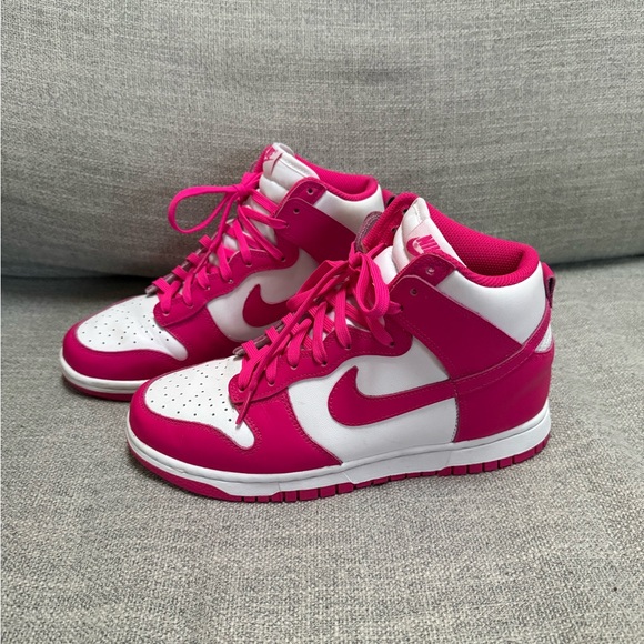 Nike | Women’s High-Top Sneakers in Hot Pink and White Size 8.5 - Picture 6 of 7